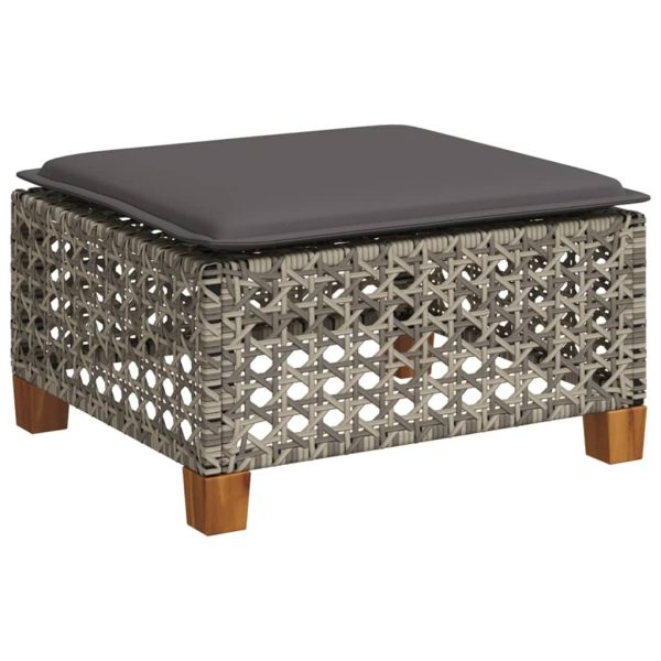 Set Divano Da Giardino 8 Pz Con Cuscini Grigio In Polyrattan - Image 5