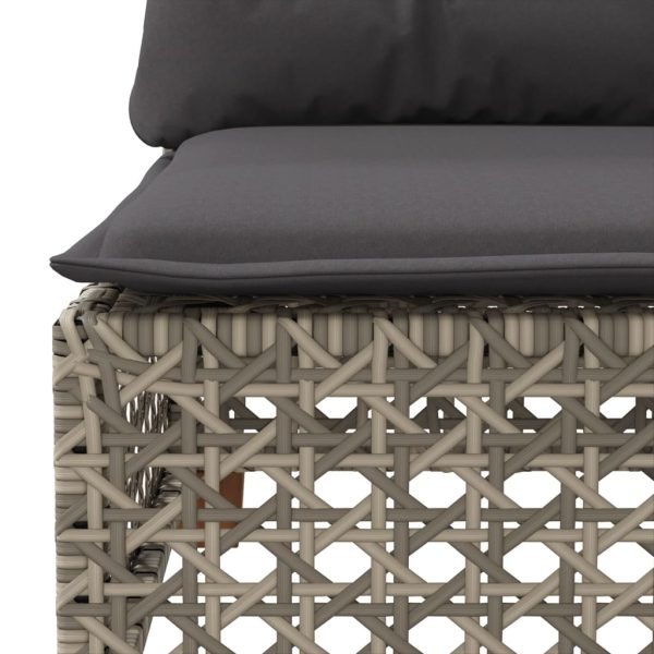Set Divano Da Giardino 8 Pz Con Cuscini Grigio In Polyrattan - Image 6