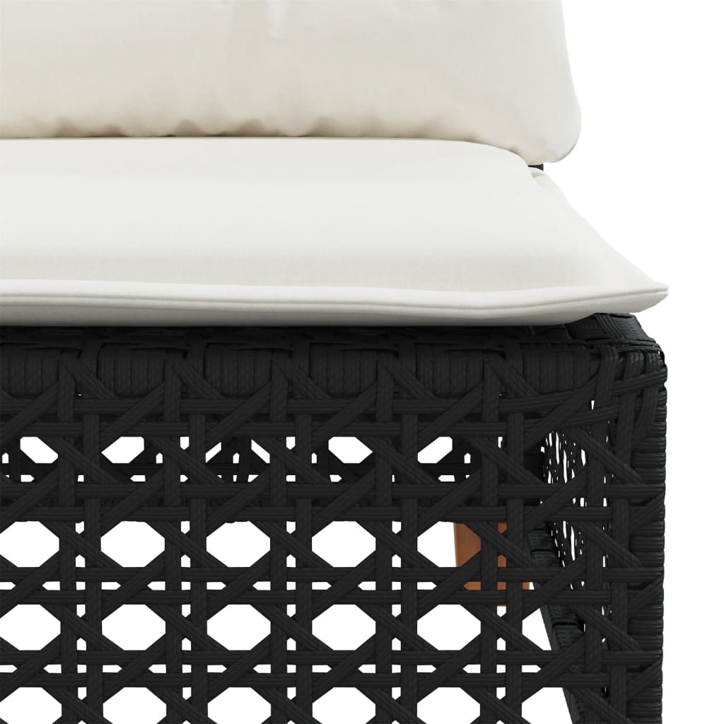 Set Divani Da Giardino 9 Pz Con Cuscini Nero In Polyrattan - Image 6