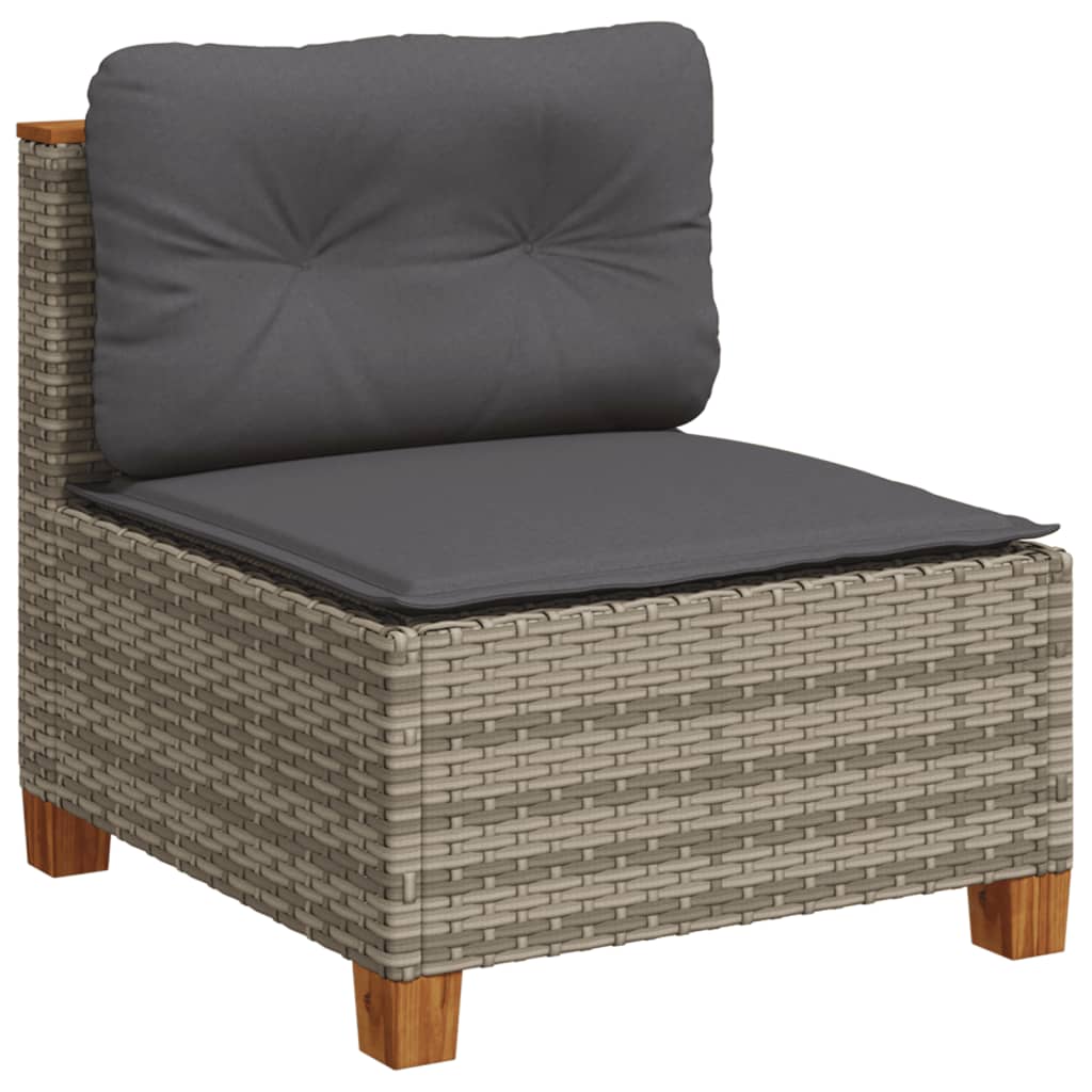 Set Divano Da Giardino 9 Pz Con Cuscini Grigio In Polyrattan - Image 4