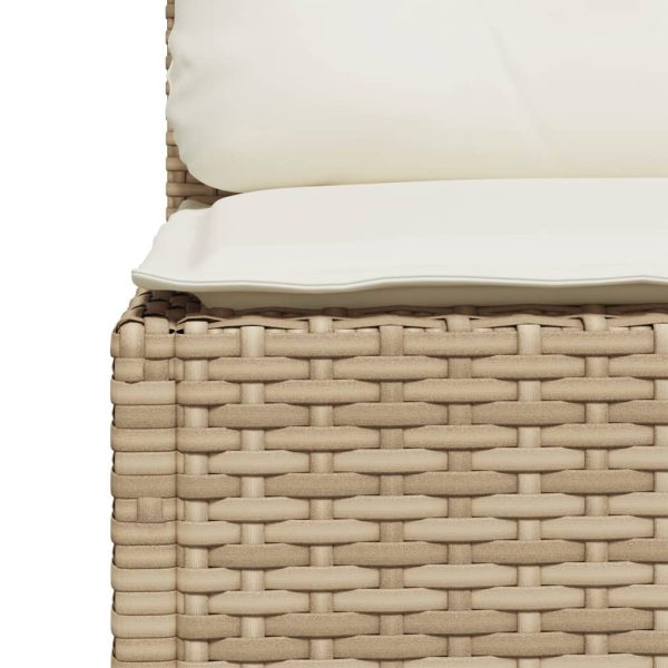 Set Divano Da Giardino 4 Pz Con Cuscini Beige In Polyrattan - Image 6