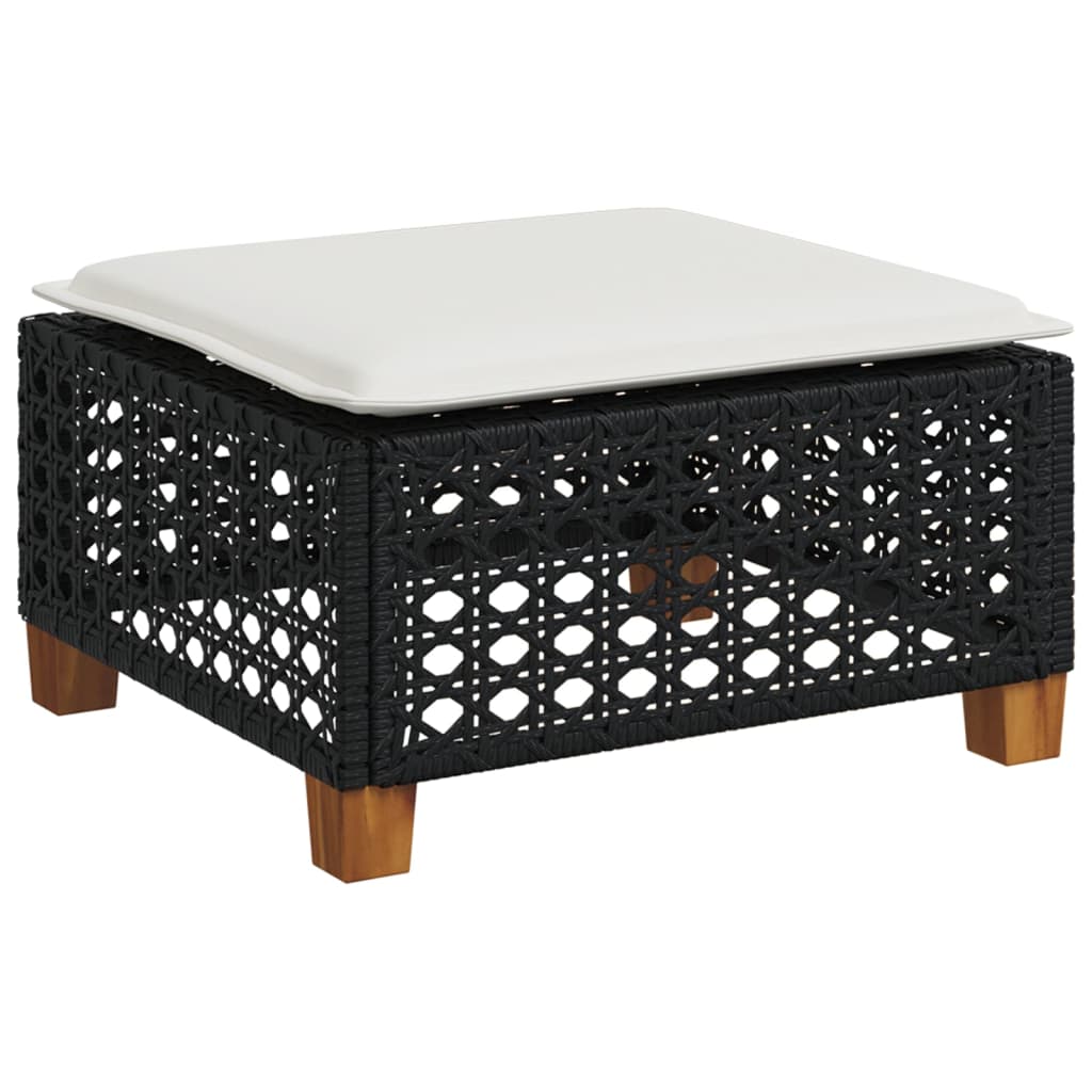 Set Divani Da Giardino 5 Pz Con Cuscini In Polyrattan Nero - Image 5
