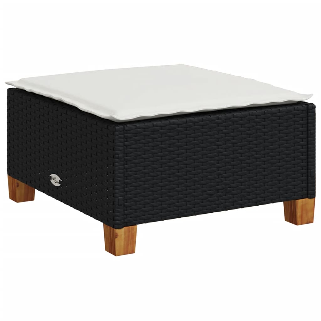 Set Divano Da Giardino 6 Pz Con Cuscini Nero In Polyrattan - Image 3