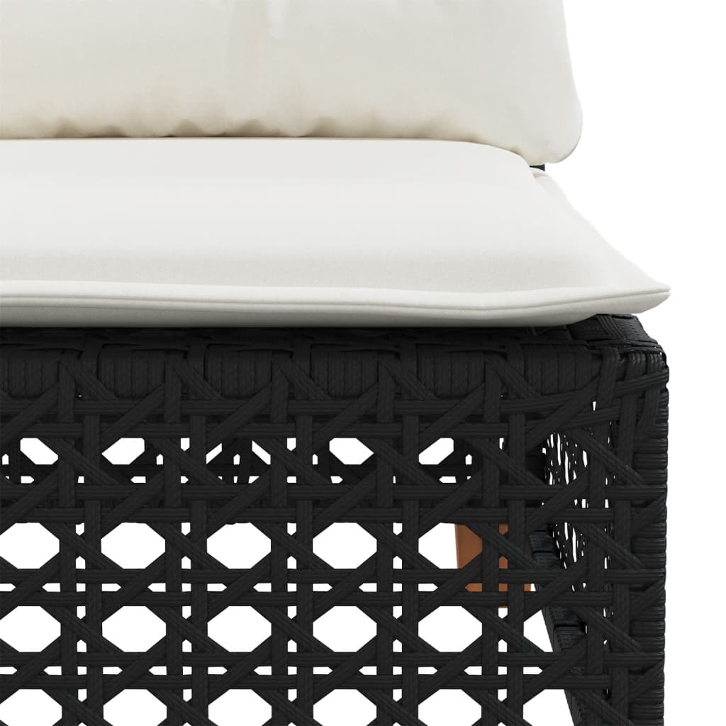 Set Divani Da Giardino 5 Pz Con Cuscini In Polyrattan Nero - Image 5