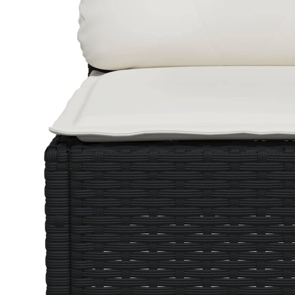 Set Divani Da Giardino 5 Pz Con Cuscini In Polyrattan Nero - Image 5