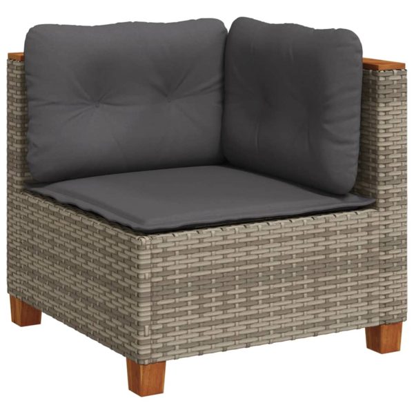 Set Divani Da Giardino 7 Pz Con Cuscini Grigio In Polyrattan - Image 3