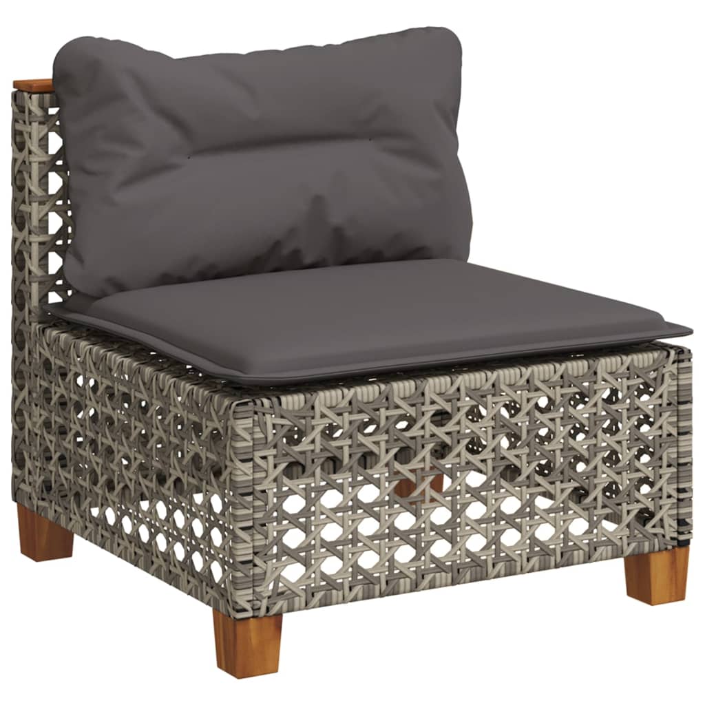 Set Divani Da Giardino 7 Pz Con Cuscini Grigio In Polyrattan - Image 3