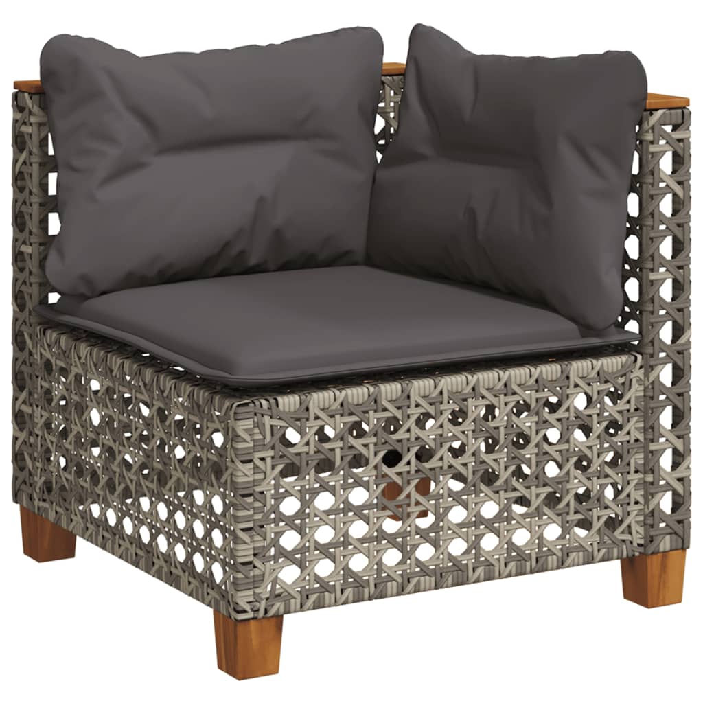 Set Divani Da Giardino 7 Pz Con Cuscini Grigio In Polyrattan - Image 4