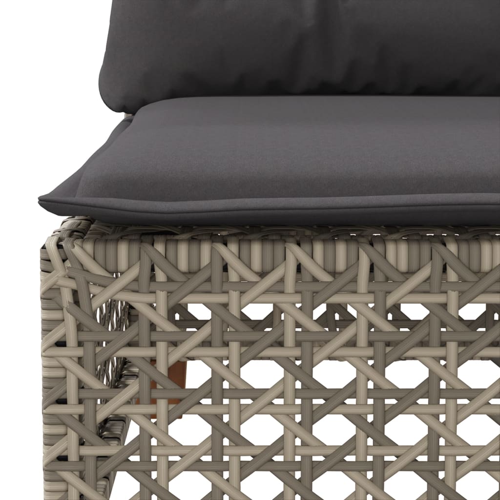 Set Divani Da Giardino 7 Pz Con Cuscini Grigio In Polyrattan - Image 6
