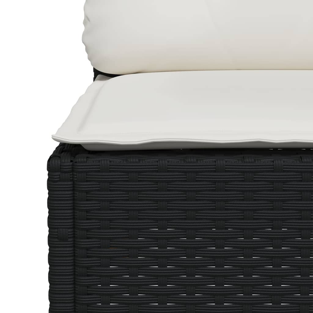 Set Divani Da Giardino Con Cuscini 7pz Nero Polyrattan - Image 5