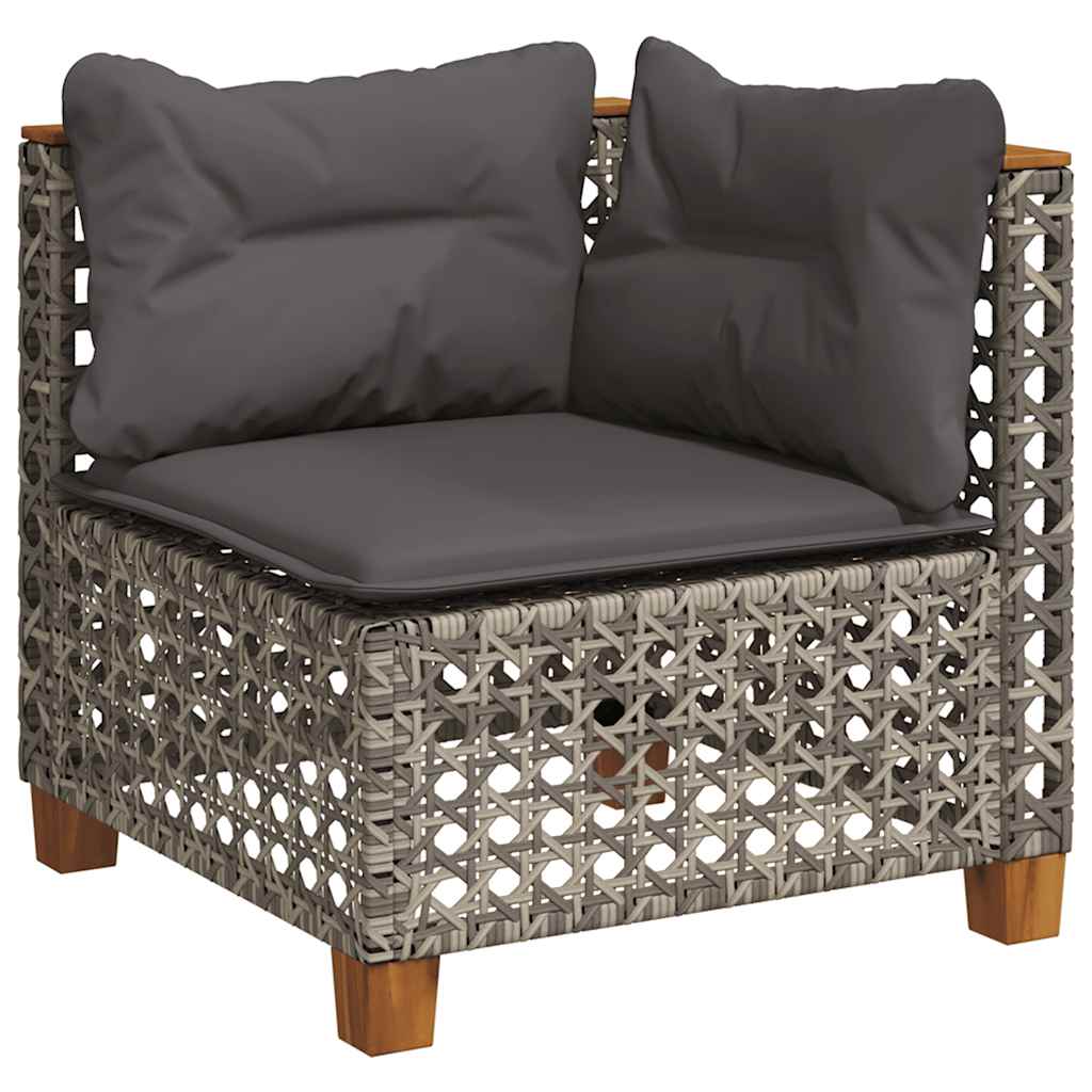 Set Divani Da Giardino 7 Pz Con Cuscini Grigio In Polyrattan - Image 4