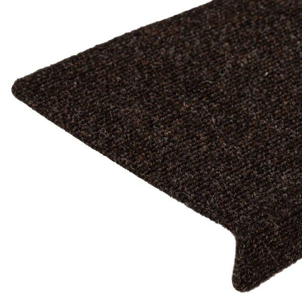 Tappetini Per Scale Tessuto Agugliato 15 Pz 65x21x4 Cm Marrone - Image 6