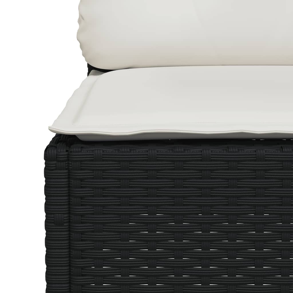 Set Divani Da Giardino Con Cuscini 7pz Nero Polyrattan - Image 6