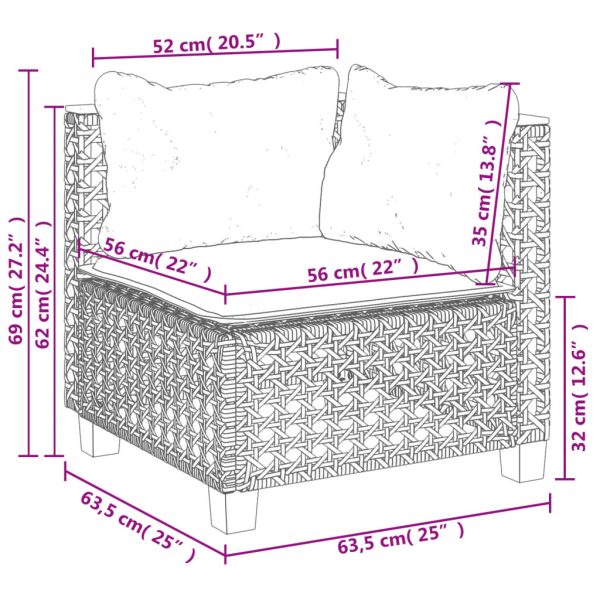 Set Divani Da Giardino Con Cuscini 7pz Nero Polyrattan - Image 6