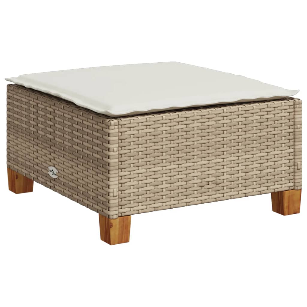 Set Divano Da Giardino 6 Pz Con Cuscini Beige In Polyrattan - Image 5