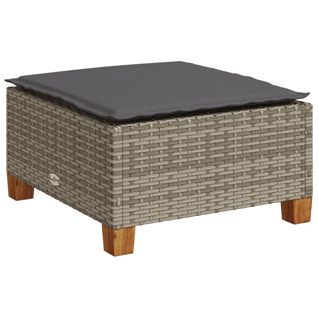 Set Divano Da Giardino 9 Pz Con Cuscini Grigio In Polyrattan - Image 5
