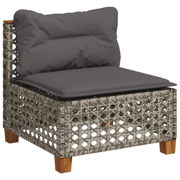 Set Divano Da Giardino 9 Pz Con Cuscini Grigio In Polyrattan - Image 3