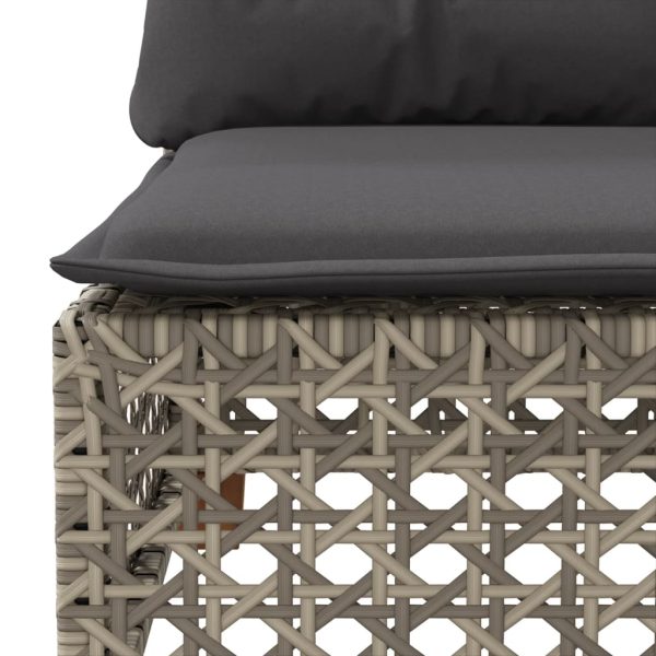 Set Divano Da Giardino 9 Pz Con Cuscini Grigio In Polyrattan - Image 5