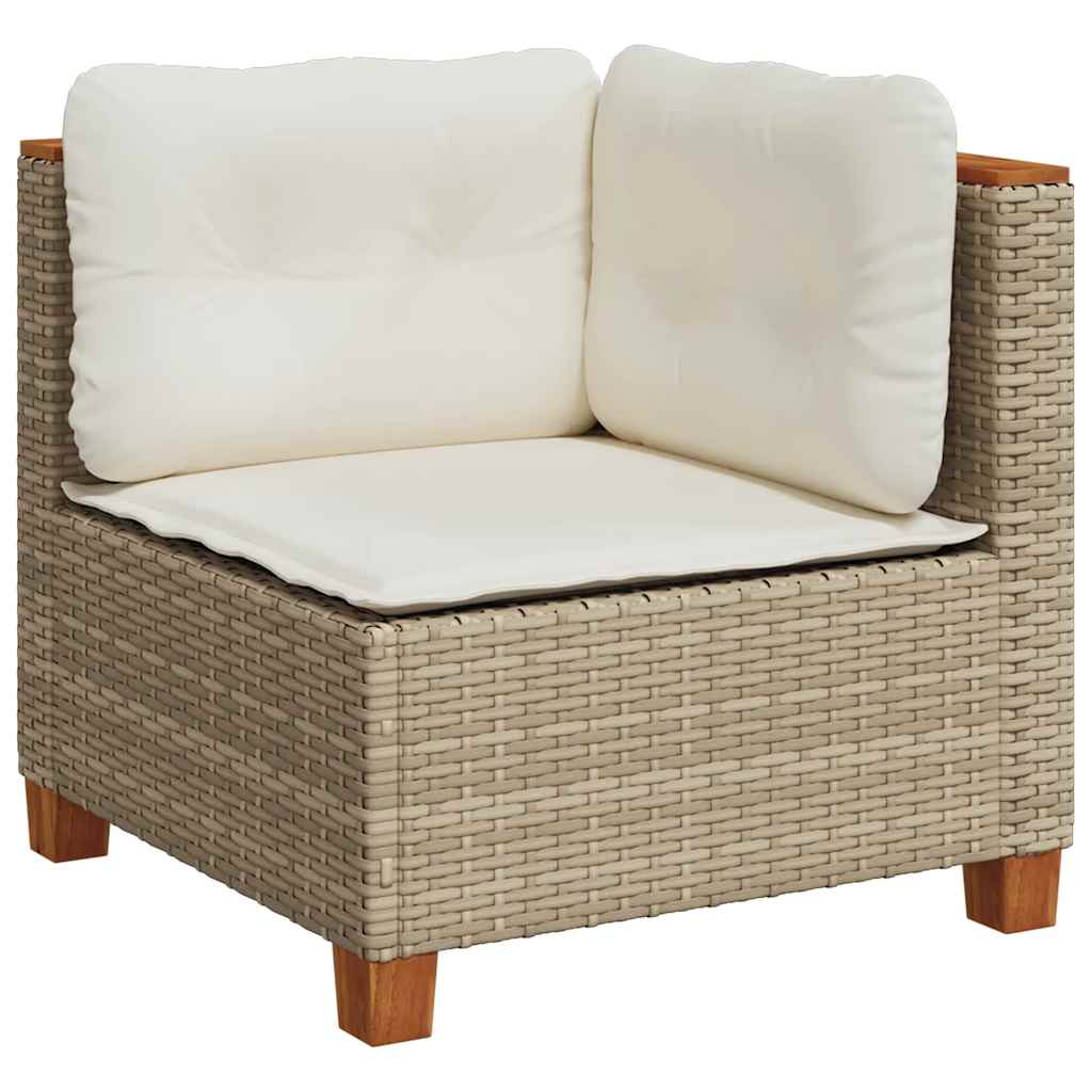 Set Divano Da Giardino 10 Pz Con Cuscini Beige In Polyrattan - Image 3