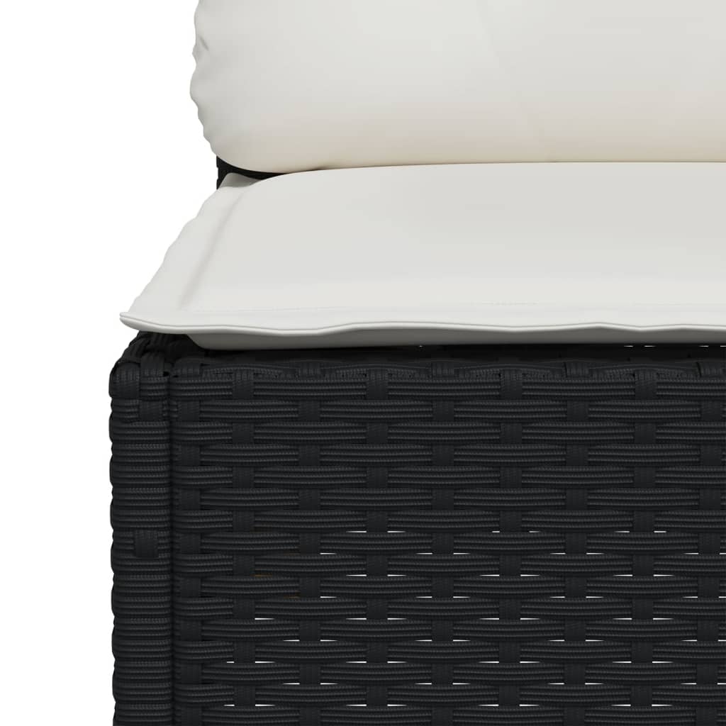 Set Divani Da Giardino 10pz Con Cuscini In Polyrattan Nero - Image 6