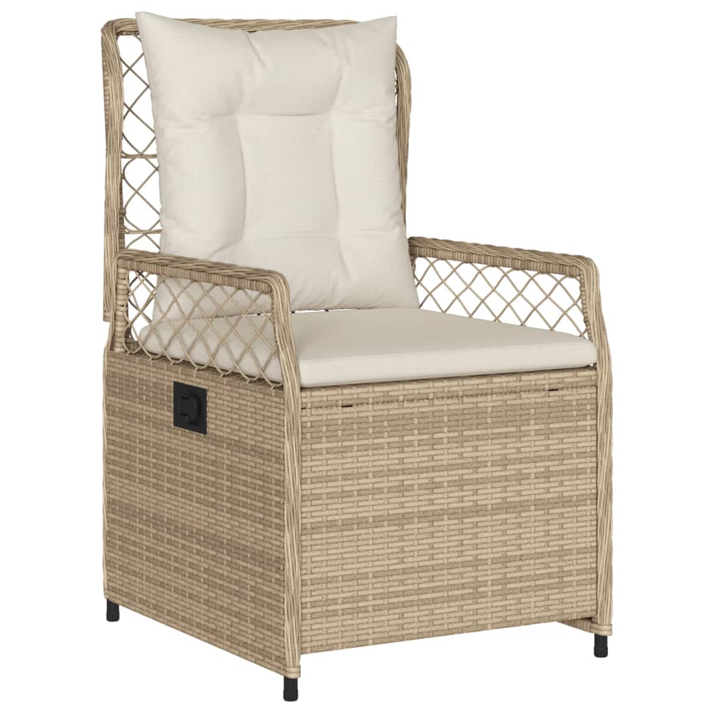 Set Da Pranzo Da Giardino 3 Pz Con Cuscini Beige In Polyrattan - Image 3