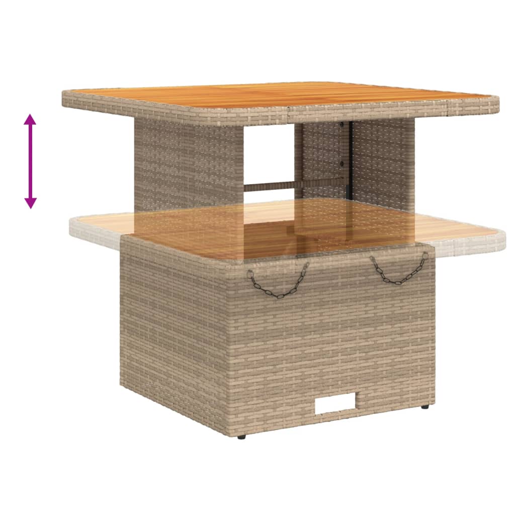 Set Da Pranzo Da Giardino 3 Pz Con Cuscini Beige In Polyrattan - Image 5