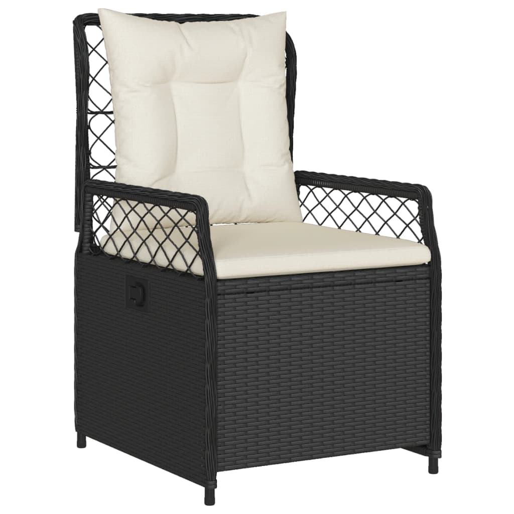 Set Da Pranzo Da Giardino 9 Pz Con Cuscini Nero In Polyrattan - Image 3