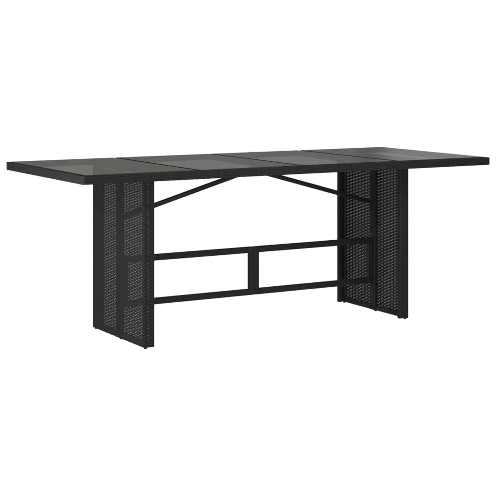 Set Da Pranzo Da Giardino 9 Pz Con Cuscini Nero In Polyrattan - Image 4