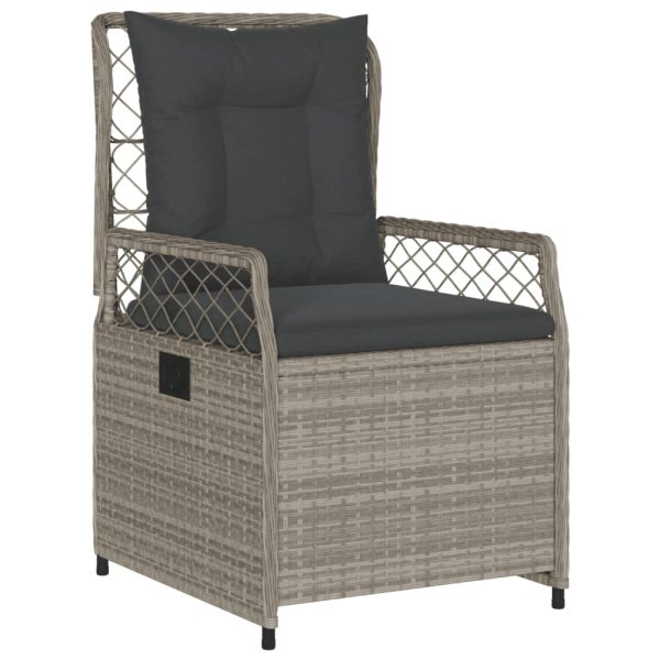 Set Pranzo Da Giardino 9pz Con Cuscini Grigio Chiaro Polyrattan - Image 3