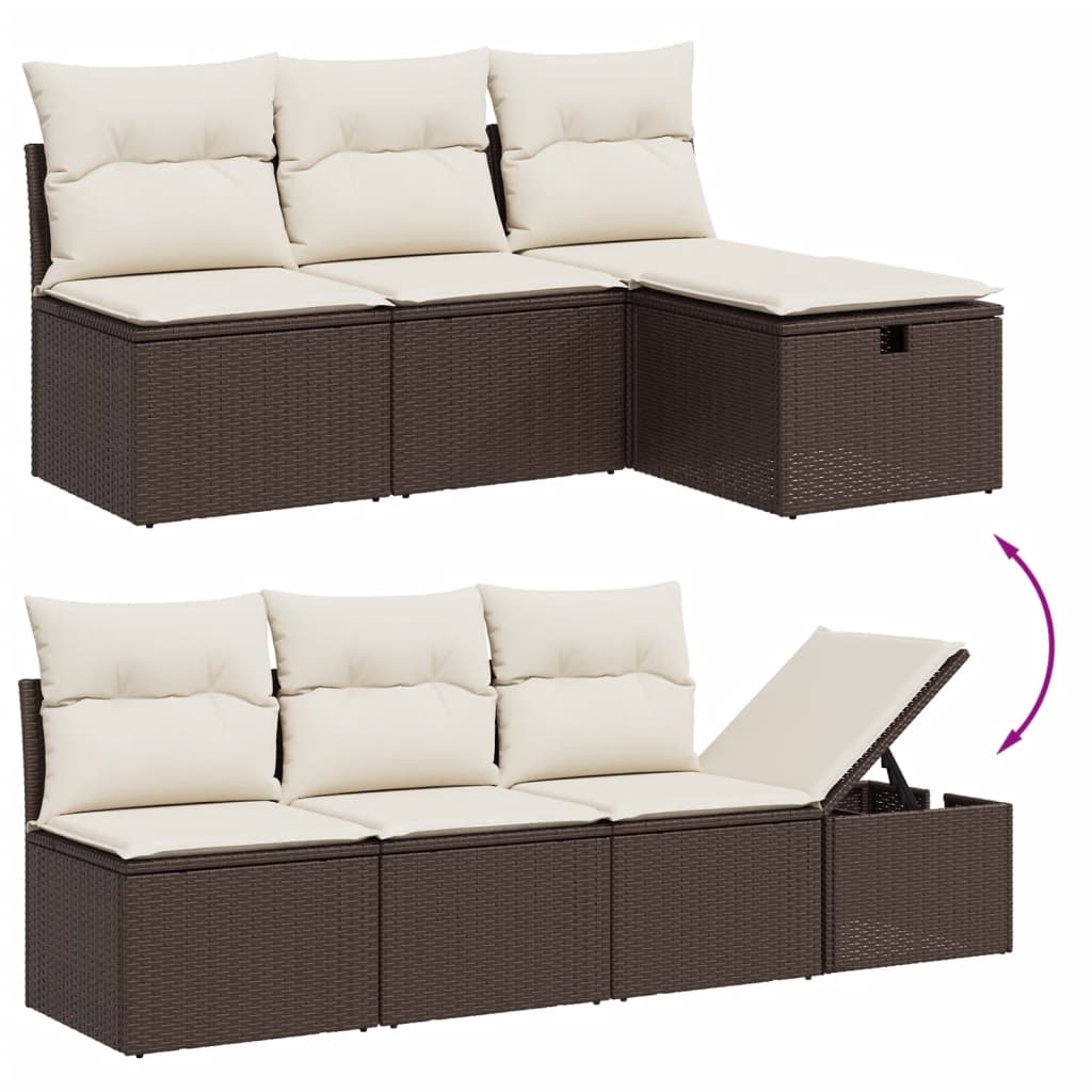 Set Divani Da Giardino 8 Pz Con Cuscini Marrone In Polyrattan - Image 3