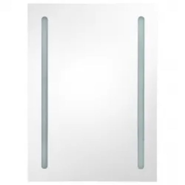 Armadietto Bagno Con Specchio E Led Grigio Cemento 50x13x70 cm - Image 4