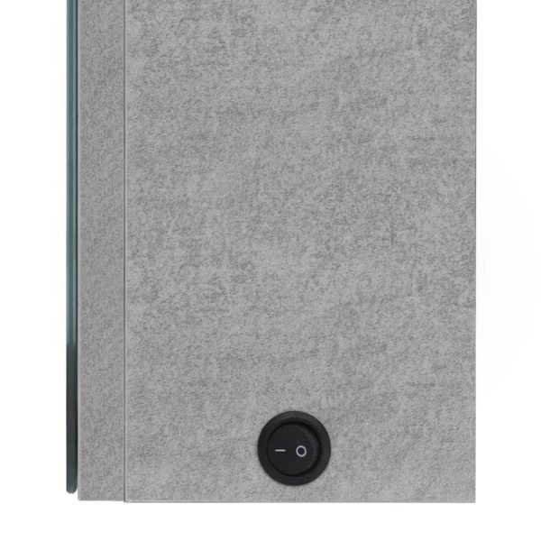 Armadietto Bagno Con Specchio E Led Grigio Cemento 50x13x70 cm - Image 6