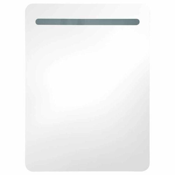 Armadietto Bagno Con Specchio E Led Grigio Lucido 60x11x80 cm - Image 4