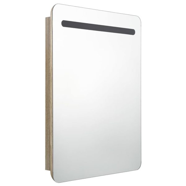 Armadietto Bagno Con Specchio E Led Rovere 60x11x80 cm - Image 3
