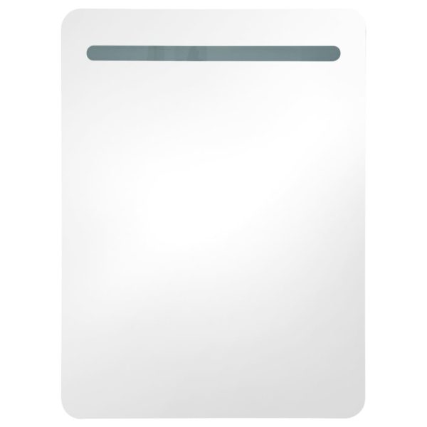 Armadietto Bagno Con Specchio E Led Rovere 60x11x80 cm - Image 4