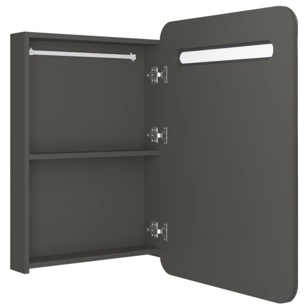 Armadietto Bagno Con Specchio E Led Antracite 60x11x80 cm - Image 5