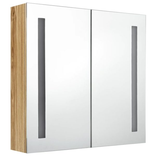 Armadietto Bagno Con Specchio E Led Rovere 62x14x60 cm - Image 3