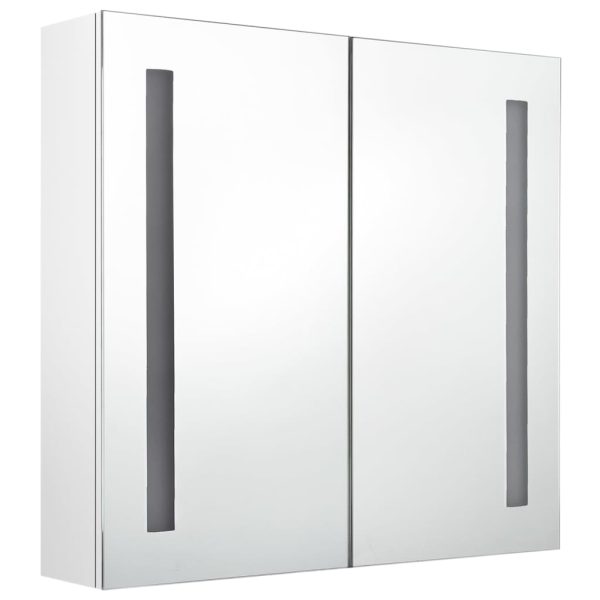 Armadietto Bagno Con Specchio E Led Bianco Lucido 62x14x60 cm - Image 3