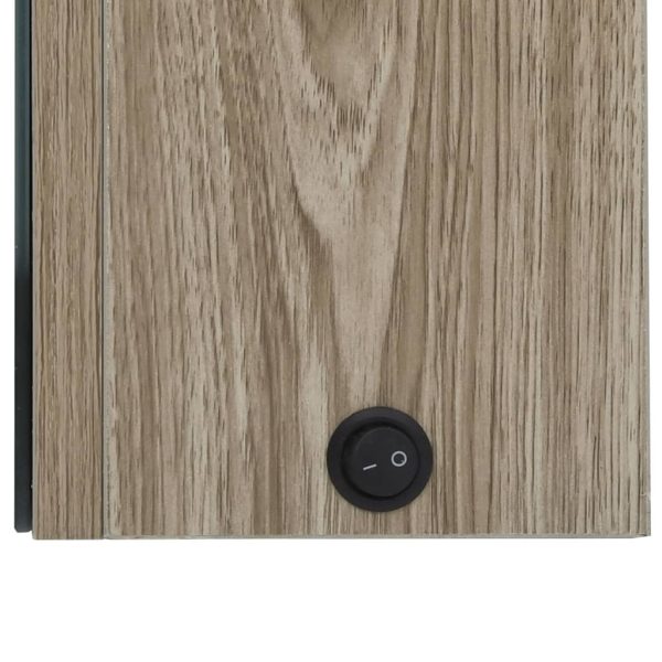 Armadietto Bagno Con Specchio E Led 89x14x62 Cm Rovere - Image 6