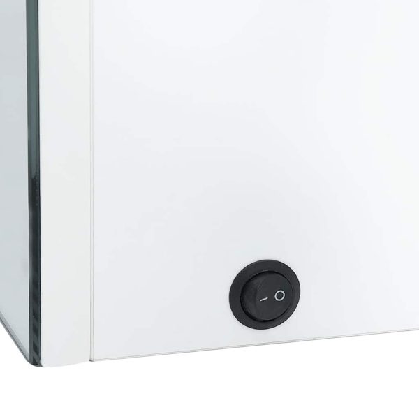 Armadietto Bagno Con Specchio E Led Bianco Lucido 89x14x62 cm - Image 6