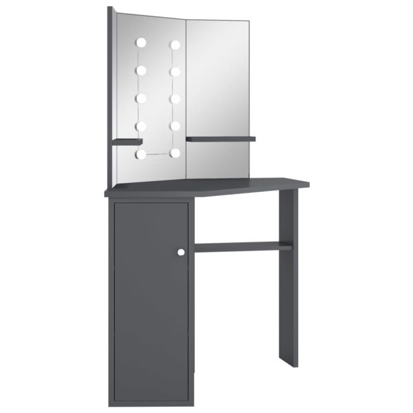 Tavolino Da Trucco Angolare Con Led Grigio 111x54x141,5 cm - Image 3