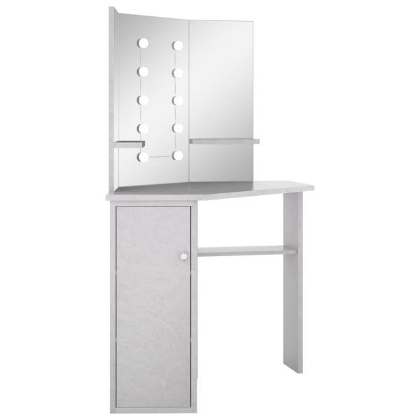 Tavolino Da Trucco Angolare Led Grigio Cemento 111x54x141,5 cm - Image 3
