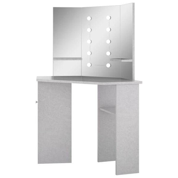 Tavolino Da Trucco Angolare Led Grigio Cemento 111x54x141,5 cm - Image 4