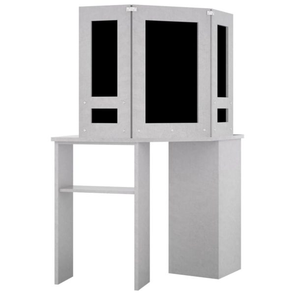 Tavolino Da Trucco Angolare Led Grigio Cemento 111x54x141,5 cm - Image 5