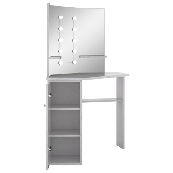 Tavolino Da Trucco Angolare Led Grigio Cemento 111x54x141,5 cm - Image 6