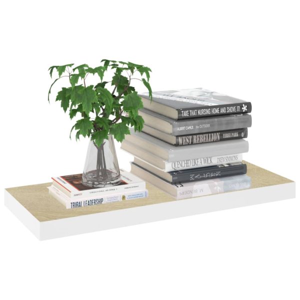 Scaffali A Parete 4 Pz Rovere E Bianco 60x23,5x3,8 Cm In Mdf - Image 3