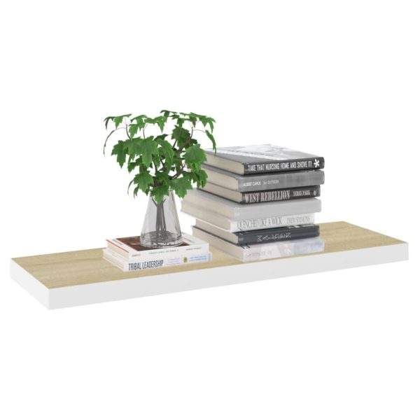 Scaffali A Parete 2 Pz Rovere E Bianco 80x23,5x3,8 Cm In Mdf - Image 3