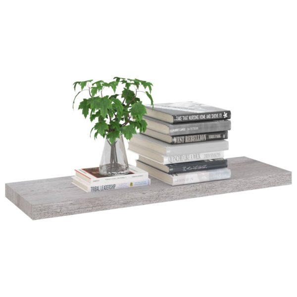 Scaffali A Parete 4 Pz Grigio Cemento 80x23,5x3,8 Cm In Mdf - Image 3