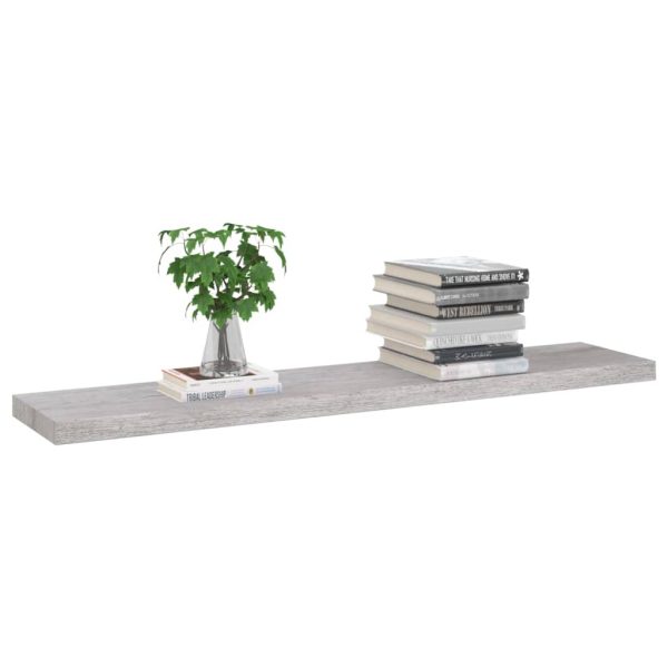 Scaffale A Parete Grigio Cemento 120x23,5x3,8 Cm In Mdf - Image 3