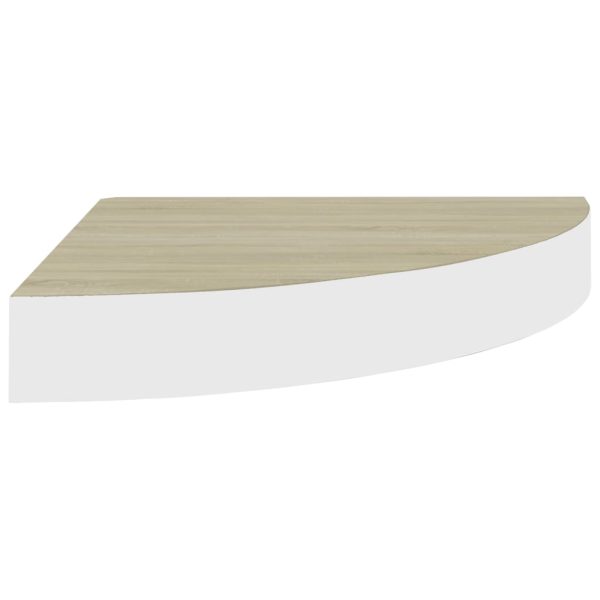 Mensole Angolari 2pz Rovere E Bianco 25x25x3,8 Cm In Mdf - Image 4